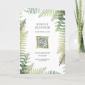Üppige grüne Farne Foto-Collage QR-Code Hochzeit Einladung (Rückseite)