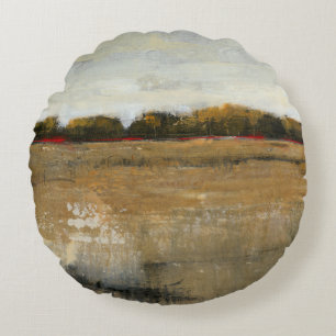 Üppige grüne Landschafts-Landschaft Rundes Kissen