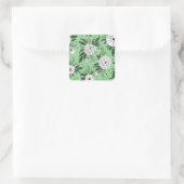 Üppige Grünpflanzen Gemüse Blumen Garten Quadratischer Aufkleber (Tasche)