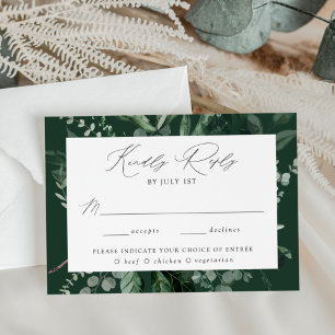 Üppige Grünpflanzen-Menüwahl Hochzeit RSVP Karte