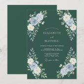 Üppige Jägergrüne Winterhochzeit Einladung (Vorne/Hinten)