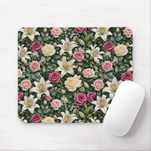 Üppige Magnolie Florale Botanische Illustration Mousepad