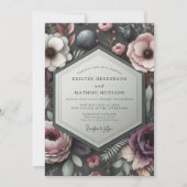 Üppige Malvenhochzeit Einladung (Vorderseite)