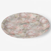 üppige Pony auf sanftem Hintergrund Pappteller (Schrägansicht)