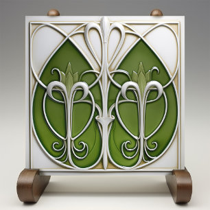 Üppige Reben Art Nouveau Fliese