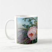 Üppige romantische rosa Rosen botanisch Kaffeetasse (Links)