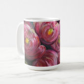 Üppige rosa Blumenmalerei Kaffeetasse (Vorderseite Links)