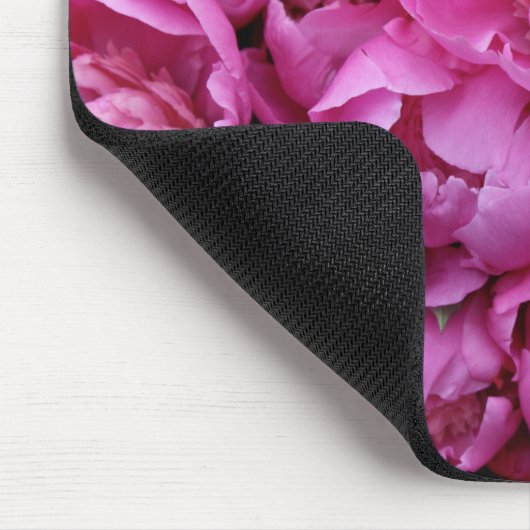 Üppige rosa Pfingstrosen-Blumen Mousepad (Ecke)