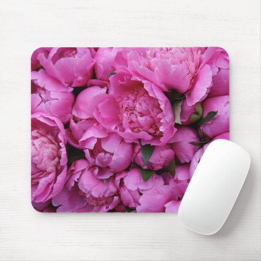 Üppige rosa Pfingstrosen-Blumen Mousepad (Mit Mouse)