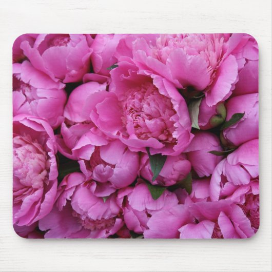 Üppige rosa Pfingstrosen-Blumen Mousepad (Vorne)