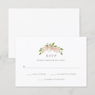 Üppige Rosen Elegante rosa Blumenhochzeit RSVP Einladung