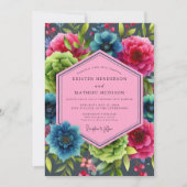 Üppige Teal-Hochzeit Einladung (Vorderseite)