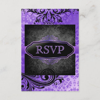 Üppige Vintage-Lila-Rollo-RSVP-Einladungen RSVP Karte