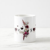 Üppiger Blumencluster Samt-Herzen Klassischer Mugg Kaffeetasse (Mittel)