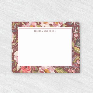 Üppiger floraler personalisierter Name Post-it Klebezettel