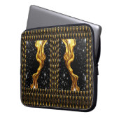 Üppiger Galaxy Stream Liquid Gold Black Monochrom Laptopschutzhülle (Vorderseite Links)