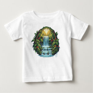Üppiger grüner Waldwasserfall – Kinematografisch t Baby T-shirt