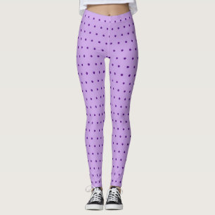 Üppiger Lavendel Lila Punktierte Flieder Leggings