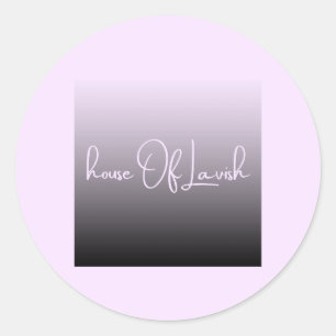 Üppiger Logo-Lila-Noir-Ombre-Luxus-Schrift-Aufkleb Runder Aufkleber