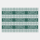 Üppiger Pullover Frohe Weihnachts Strickmuster Geschenkpapier Set (Vorderseite 2)