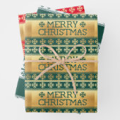 Üppiger Pullover Frohe Weihnachts Strickmuster Geschenkpapier Set (Beispiel)