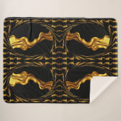 Üppiger Schwung Flüssiges Gold Schwarze Monochrom  Sherpadecke (Vorderseite (Horizontal))