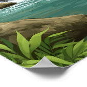 üppiger tropischer Wasserfall in Jamaika Poster (Ecke)