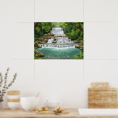 üppiger tropischer Wasserfall in Jamaika Poster (Küche)