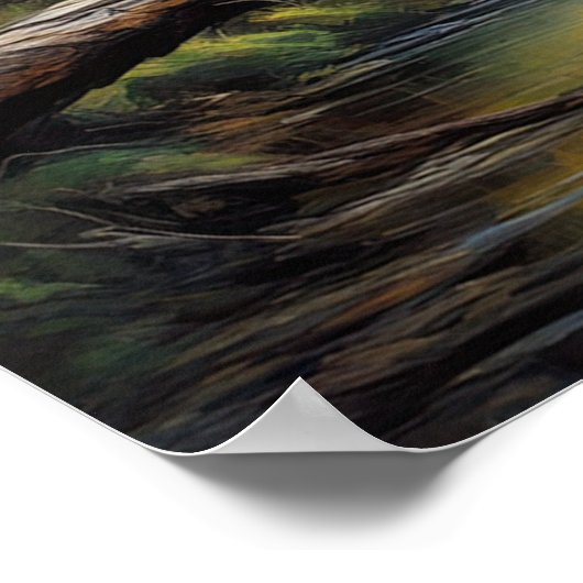 üppiger Wald und Bierstrom Poster (Ecke)