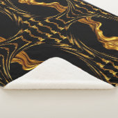 Üppiger Wirbel Flüssiges Gold Schwarzes Monochrom  Sherpadecke (3/4)
