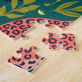 Üppiges Dschungel-Tiermuster Puzzle