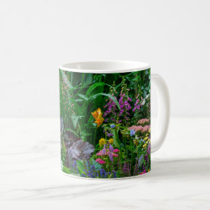 Üppiges englisches Cottage-Garten-Sommerblumen-Fot Kaffeetasse