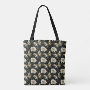 Üppiges florales und Schmetterlings-Nahtlosmuster Tasche
