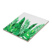 Üppiges Grün - Aquarell-tropisches Laub - Fliese (Seite)