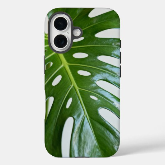Üppiges grünes Monstera-Blatt Case-Mate iPhone Hülle (Rückseite)