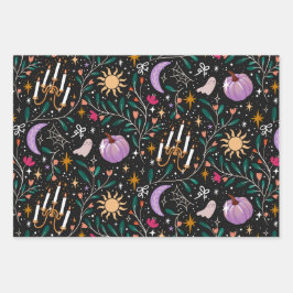 Üppiges Halloween Süß Whimsical Gruselig Weiblich Geschenkpapier Set