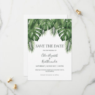 Üppiges hawaiianisches Grün Botanisches Reiseziel Save The Date