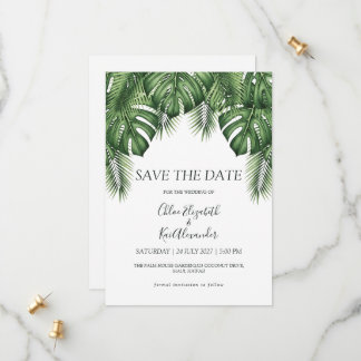 Üppiges hawaiianisches Grün Botanisches Reiseziel Save The Date