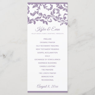 Üppiges Hochzeitsprogramm Lavendel-Lila Programm