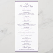 Üppiges Hochzeitsprogramm | Lavendel-Lila Programm (Rückseite)
