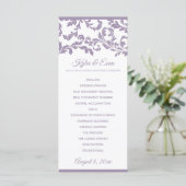 Üppiges Hochzeitsprogramm | Lavendel-Lila Programm (Stehend Vorderseite)