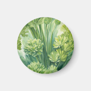 Üppiges Selleriegrün Botanisches Muster Magnet