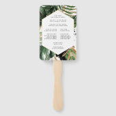 Üppiges Sommergrün-Hochzeitsprogramm Hand Fächer (Rückseite)