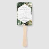 Üppiges Sommergrün-Hochzeitsprogramm Hand Fächer (Vorderseite)