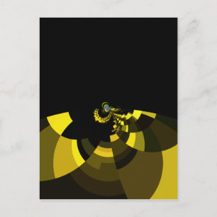 Üppiges Vektormotiv Jet Black und Gold Kunstprint Postkarte