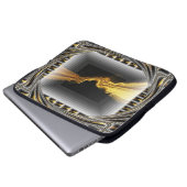 Üppiges Warp-Gateway Flüssiges Gold & Schwarzes Ac Laptopschutzhülle (Vorne Knopf)