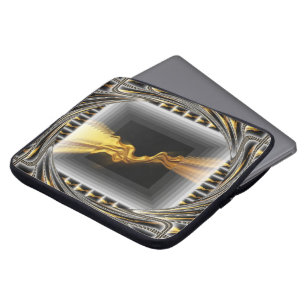 Üppiges Warp-Gateway Flüssiges Gold & Schwarzes Ac Laptopschutzhülle