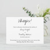 "Upps!" Humorvolle verspätete Hochzeitserklärung Einladung (Stehend Vorderseite)