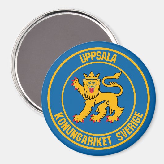 Uppsala Round Emblem Magnet (Vorderseite/Rückseite)