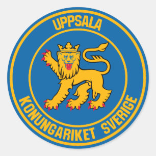 Uppsala Round Emblem Runder Aufkleber